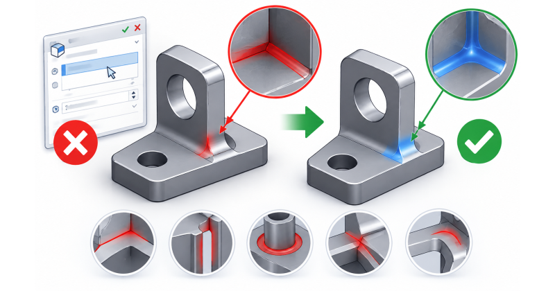 SOLIDWORKS Fillet Failed: Why Fillets Fail & How to Fix Them